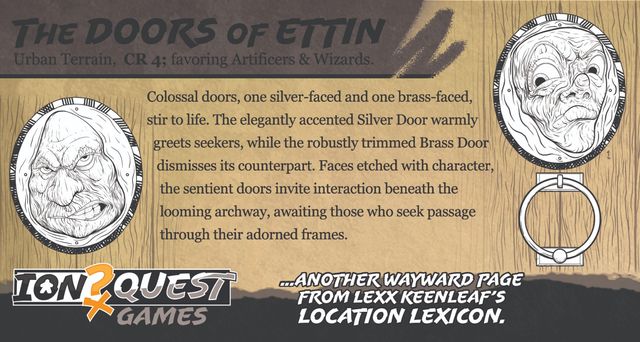 Teaser graphic for IonQuest Games' The DOORS of ETTIN location from the Location Lexicon.