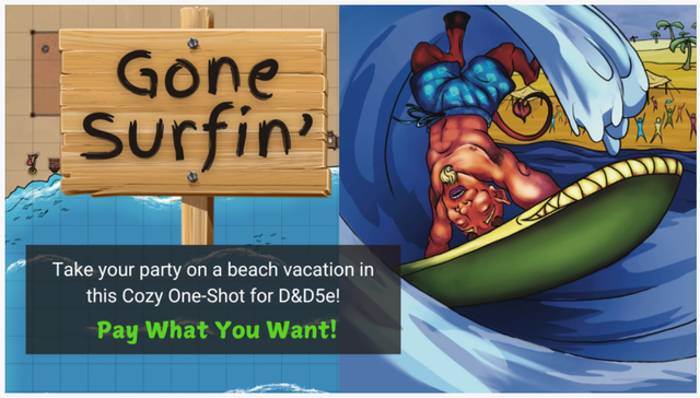 Gone Surfin' teaser art for Kickstarter