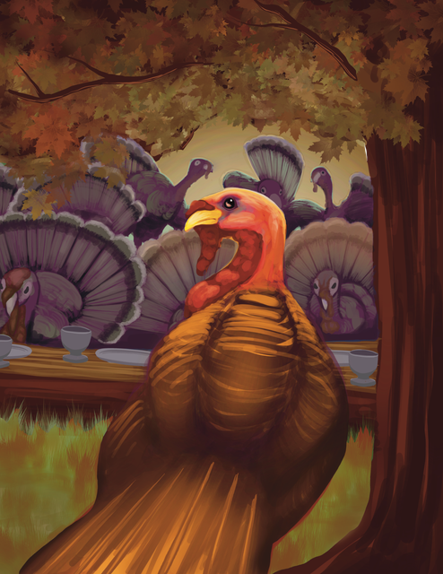 Final art for the cover of Gone Huntin' on Kickstarter.